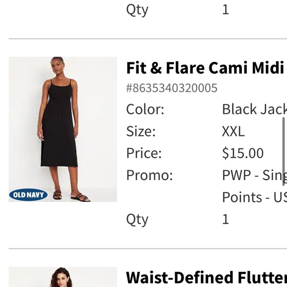 Old navy Fit & Flare Cami Midi - Picture 1 of 4